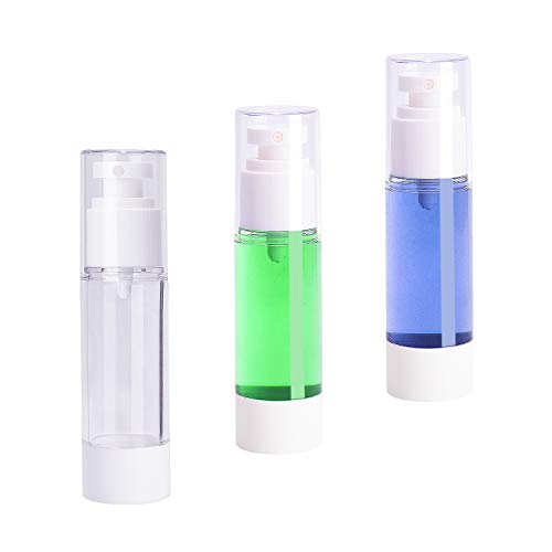 Noverlife 3 Pack Airless Vacuum Face Mist Spray Bottle, 30ml/1oz Ultra Fine Mist Water Sprayer Atomizer Aerosol, Refillable Makeup Cosmetics Toiletry Organizer Travel Containers for Lotion Toner