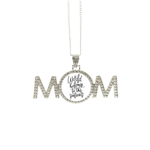 Collier World Belongs to the Patient, bijou d'anniversaire raffiné de taille M