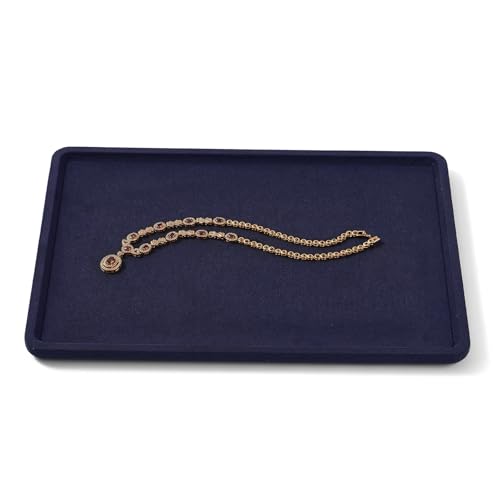 Microfiber Jewelry Trays Large Jewelry Display Tray Stackable Jewelry Bracelet Necklace Tray Organizer Ring Earring Necklace Organizer Tray Jewelry Trays For Drawers (Beige