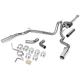 Auto Dynasty 3.5 inches Catback Exhaust System Compatible with 2015-2020 Ford F150 2.7L 3.5L 5.0L, Round Muffler Rolled Tip, Stainless Steel