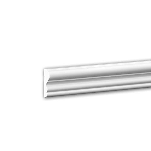 PRO[f]home® - Moldura para pared 651400 Perfil de estuco Moldura decorativa Moldura friso diseño atemporal clásico blanco 2 m Profhome