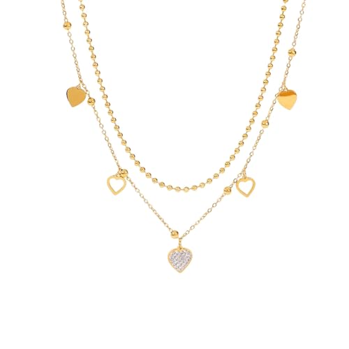Cadeaux de la Saint-Valentin : collier pendentif cœur couleur or étanche