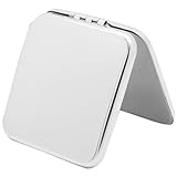 CATIEBYE ポータブル折りたたみ式ステンレス製両面ミラー 小型トラベルミラー 女性向けメイク用 コンパクト設計 携帯用収納可能