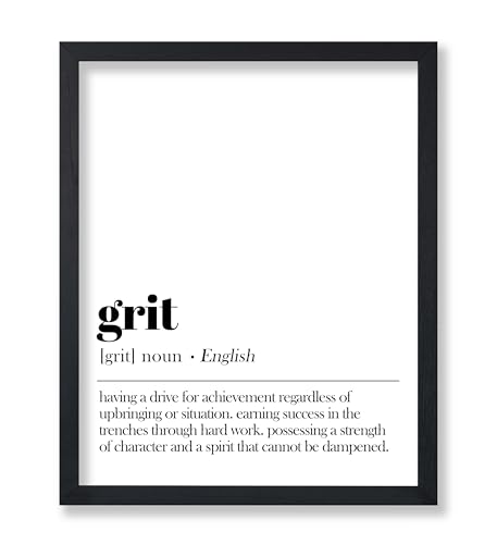 Poster Master Definition of Grit Print - Typography Poster - Dictionary Art - Minimal Gift for Men, Women & Colleague - Funny Decor for Office, Workplace or Dorm - 8x10 UNFRAMED Wall Art by Poster Master - Used condition - US$12.90