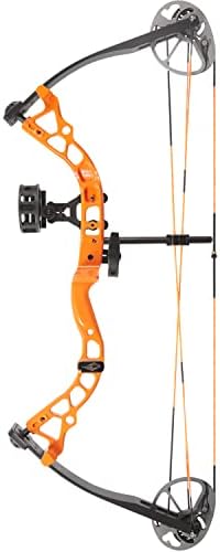 Diamond Archery Youth Atomic Bow - Fully Adjustable Equipped Durable Compound Bow | 6-29 LBS Draw Weight | 12"-24" Draw Length | 191 FPS, Left Hand, Orange
