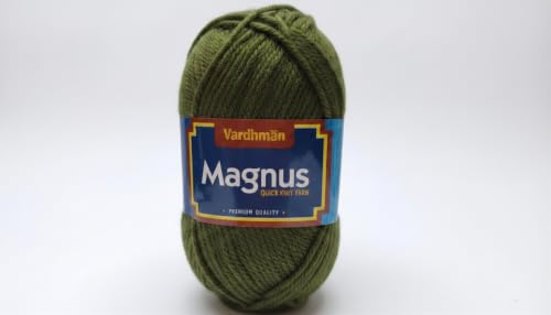 Image of Vardhman Magnus Knitting Yarn 100% Acrylic Bulky 4Ply Yarn (Pack of 1 Ball - 100g) - Knitting & Crochet Yarn for Winter Sweaters, Scarves, Blankets | Hypoallergenic, Hand Wash - Olive Green (Dark)