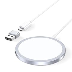 Caricabatterie Wireless Magnetico, Base di Ricarica Wireless Rapida per iPhone Serie 16/15/14/13/12 e AirPods 4/3/2/Pro con Doppia Porta di Ricarica (Alimentatore non incluso)
