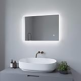 AQUABATOS Espejo de baño con iluminación LED (70 x 50 cm, luz Blanca fría, 6400 K, IP44, CE, bajo...