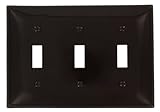 Leviton 80711 3-Gang Toggle Device Switch Wallplate, Brown