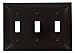 Leviton 80711 3-Gang Toggle Device Switch Wallplate, Brown