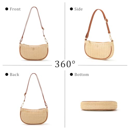Image of Shoulder Bag for Women Handbags with Adjustable Strap Underarm Purse Mini Clutch Purses Trendy Crescent Bags 1L