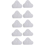 Lot de 10 tampons de rechange lavables en microfibre réutilisables pour balai vapeur H2O Mop X5 à traînée triangulaire