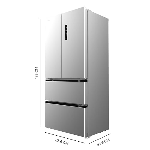 Cecotec Frigorífico Puerta Francesa Inox 463L Bolero CoolMarket FD 436 Inox E. Altura 183cm y 83,6 cm ancho, Bajo Consumo, Compresor Inverter Plus, Total No Frost, MultiAirFlow y Modo Vacaciones - imagen 2
