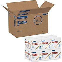Wypall L30 Economizer Wipes, 12 1/2" x 13", White, 90 Wipes Per Pack, Case of 12 Packs