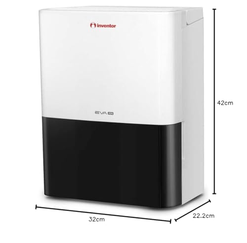 Deshumidificador Inventor Eva ION 12L con Ionizador y Refrigerante R290 - Deshumidificación Continua y Silenciosa, Panel de Control Digital y Temporizador de 24h (RAEE N° ES6988)