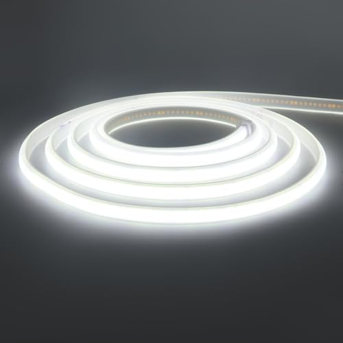 KISUFU Luce al Neon 220V Strisce LED COB, Flessibile Striscia al neon Alta luminosità 288 LED/M,IP65 impermeabile,Striscia LED al neon a corda tagliabile per la decorazione di interni