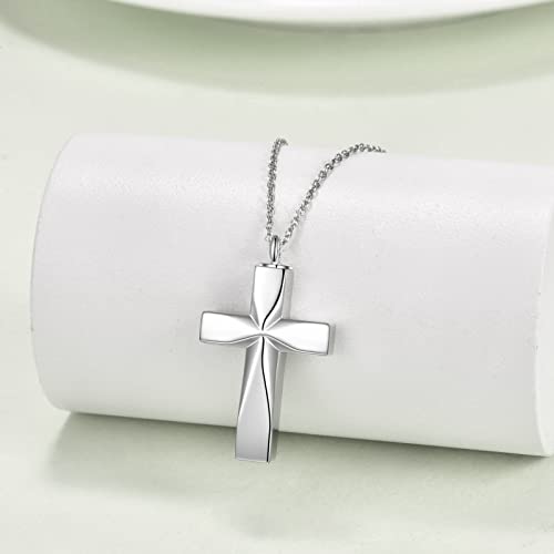 Cross Urn Necklace For Ashes 925 Sterling Silver Cross Pendent Urn Ashes Necklace Memorial Keepsake Jewelry Gift for Women Men3