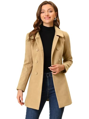Trench long d'hiver à double boutonnage coupe-vent et chaud XS