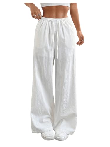 SHENHE Girls' Button Front Drawstring Linen Pants — Amazon listing image