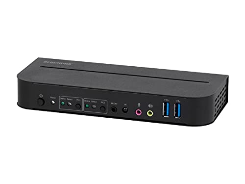 Monoprice 4K HDMI 2.0 and USB 3.0 2x1 KVM Switch - 4K@60Hz, 18 Gbps, HDR, YCbCr 4:4:4, HDCP 2.2, HDMI 2.0, Share 2 Computers with 1 Keyboard Mouse, Monitor, Printer, Black - Blackbird Series