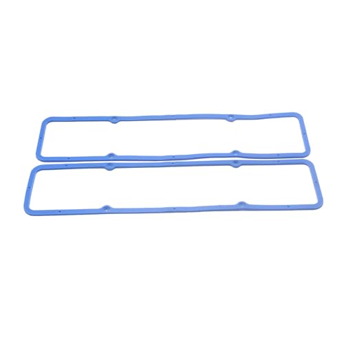 TAKPART Valve Cover Gaskets Blue Rubber Steel Core Gasket 3/16 Thick Compatible with Small Block Chevy SBC 283 305 327 350 383 400 Engines