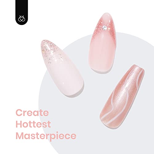 Image of Beetles Gel Nail Polish 6 Colors, Pink Champagne Glitter Gel Nail Kit