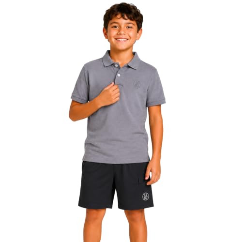 Image of AEROPOSTALE Boys Shorts Set 2 Piece Polo Shirt and Matching Shorts | Structured Collar, Two-Button Placket, Embroidered Logo Detail, Short Sleeve Design