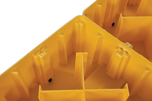 Image of Eagle High Capacity 4 Drum Spill Containment Pallet with Drain and Forklift Pockets, 52.5 inchx51 inchx13.75 inch, 132 Gallon Sump, 8,000 lbs. Load Capacity Secondary Containment Pallet, Made in USA, Yellow, 1640