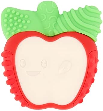 Infantino Lil' Nibbles Apple Teether, Vibrating Bristle Gum Soother