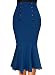 VfEmage Women's Elegant High Waist Party Work Mermaid Bodycon Pencil Midi Skirt
