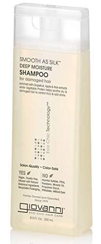 CAIRA Organic Smooth As Silk Deep Moisture Shampoo with No Parabens, No Sulphates, No Mineral Oil, No Colours, No PEG, For dry, damaged hair 250ml