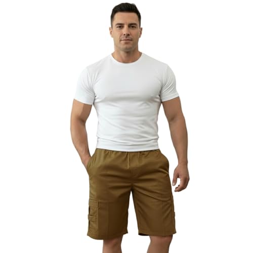 Image of NINQ Men's Half Cargo Shorts Featuring a Slim Yet Relaxed fit, Designed for Comfort. Stylish Casual Shorts with Functional Pockets, Perfect for Casual wear.