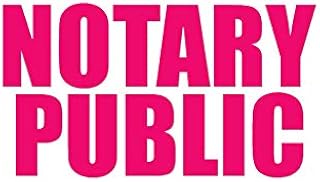 Notary Public - Vinyl Decal Sticker - 6.75" x 3.75" - Hot Pink