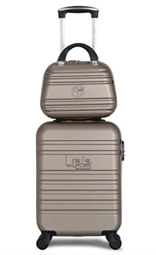 Les Petites Bombes- Valise Cabine avec Vanity - 6 Couleurs - 36 L (Beige)