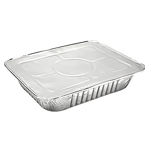 image for Juvale Aluminum Foil Pans with Lids 9x13 (20 Pack) Half Size Disposabl
