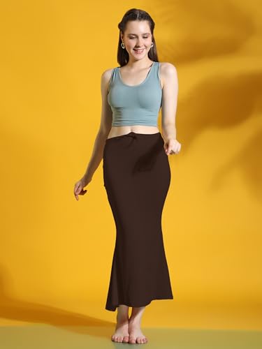 Image of Amazon Brand - Anarva Women Cotton Blended Saree Shapewear Regular Petticoat Skirt For Saree