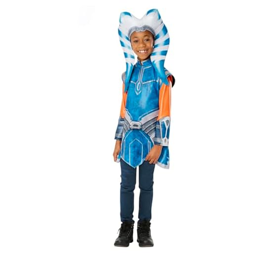 Rubies Disfraz Ahsoka Tano Classic para niñas y niños, Túnica y accesorio para la cabeza, Oficial Star Wars para Carnaval, Navidad, Cumpleaños, Fiestas y Halloween.