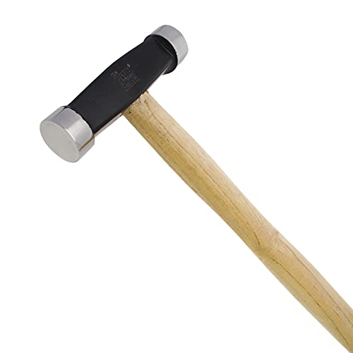 The Beadsmith Two-Sided Planishing Hammer – Metal Shaping Tool, 12.5 Inches w/ 4.5-Inch-Wide 6.7oz Steel Head, 23mm Domed and Flat Faces