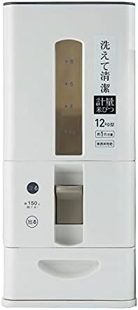 Kitchen Household Rice Storage Box Measurable Moisture-Proof Cereal Grains Beans Flour Bucket 6kg 13kg Storage Can Tank ZH246 - (Size: M, Color: White)