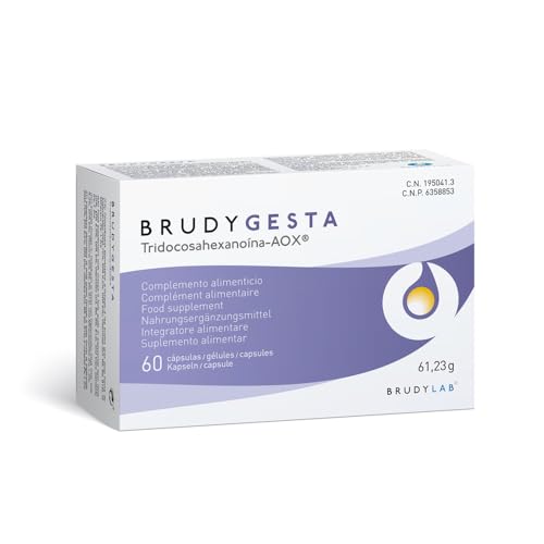 BRUDYLAB - Brudy Gesta - Ideado para Cubrir las Necesidades Nutricionales de la Mujer desde la Etapa Preconcepcional hasta el Parto - Omega 3-60 Cápsulas