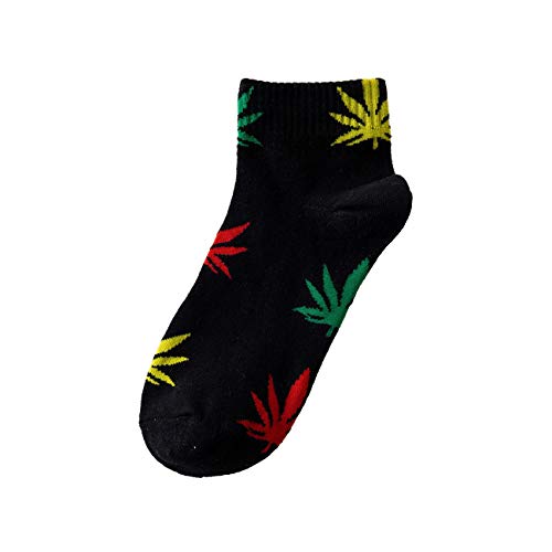 5 Pairs Unisex Marijuana Weed Leaf Printed Cotton Short Boat Socks Casual Ankle Socks US 5-9.52