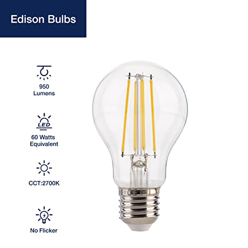 FLSNT Dimmable E27 Screw Bulb, A60 LED Filament Edison Screw in Light Bulbs, 7W (60W Equivalent) - Image 3