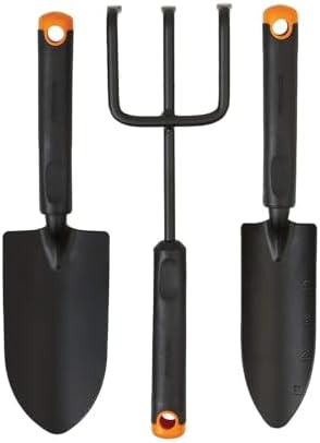 Fiskars 3-Piece Garden Tool Set - Trowel, Transplanter, Cultivato...