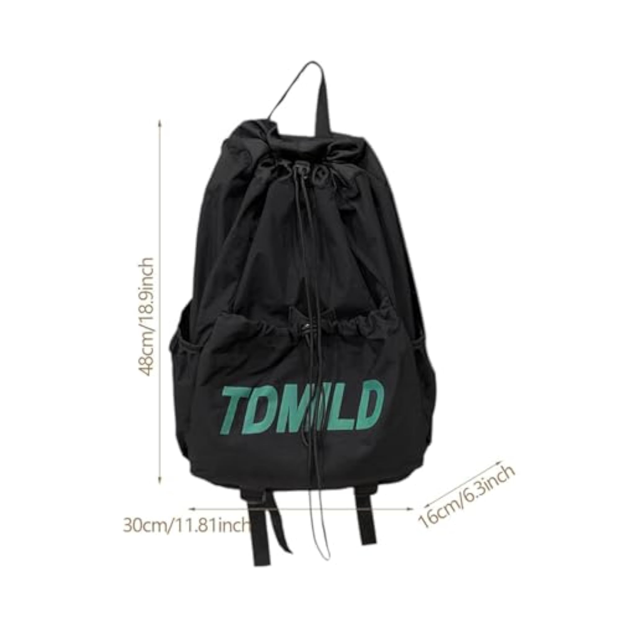 Large Capacity Drawstring Backpack for Gym & Shopping, Black