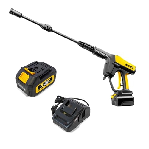 Garland - Hidrolimpiadora de Alta Presión Autoaspirante - Limpieza Eficiente para Bicicletas y Motos - Fácil Transporte y Almacenaje - Peso 4.8kg - Incluye Batería de 2Ah y Cargador