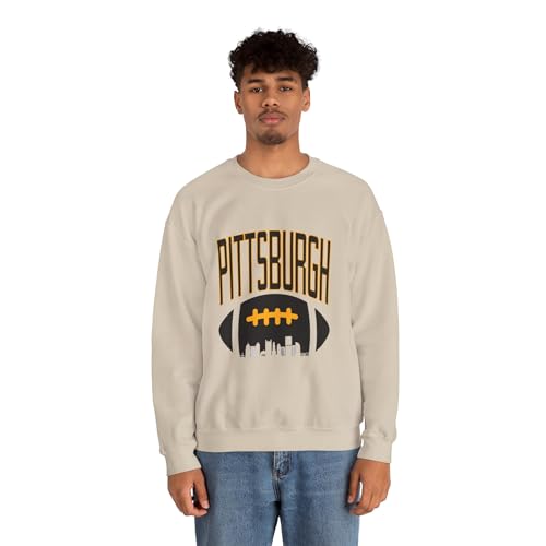 Pittsburgh Football Vintage Sweatshirt, Pitt Fan Gift, Pittsburgh Skyline, Steel City Crewneck, Game Day, Pitt Sports Hoodie2