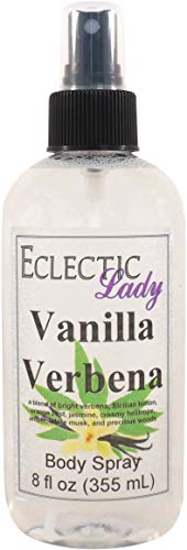 Eclectic Lady Vanilla Verbena Body Spray, 8 ounces, Body Mist for Women with Clean, Light & Gentle Fragrance, Cologne with Soft, Subtle Aroma For Daily Use