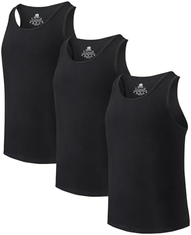 DAVID ARCHY Men's Tank Top Undershirts Bamboo Rayon Tank Shirt Moisture-Wicking A-Shirt for Men, 3 or 5 Pack