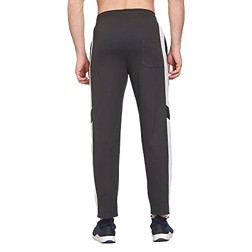 Image of MARK LOUIIS Track Pants for Men: Regular Fit Cotton Blend Lower with 2 Side Zipper Pockets, Back Pocket - Your Go-to for Running, Gym, and Comfortable Style.