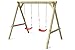 Gartenpirat Kinderschaukel Premium Holz Doppelschaukel Outdoor 2 Schaukelsitzen TÜV 240x180x200 cm